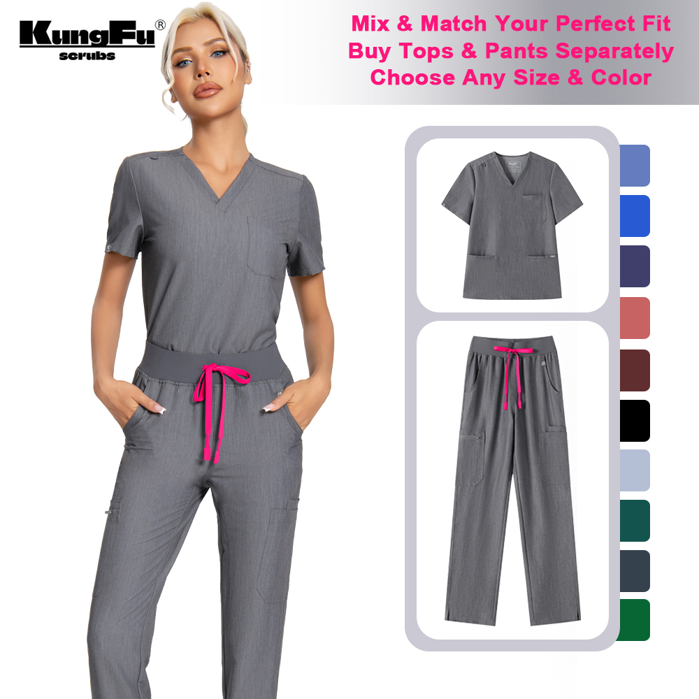 Medical Lab Uniform - KUNGFU SCRUBS Damen Krankenschwester Scrubs Medizinische