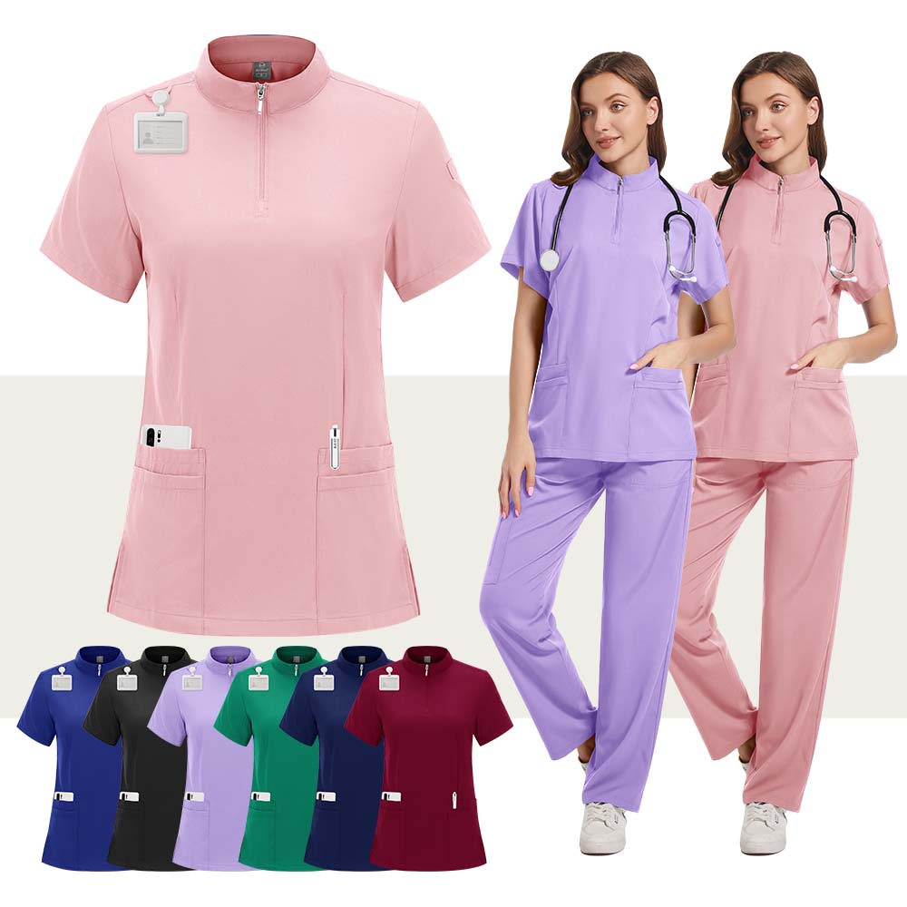 Medical Lab Uniform - Stretch-Scrubs-Set für Damen, medizinische Uniformen, OP-Oberteile,