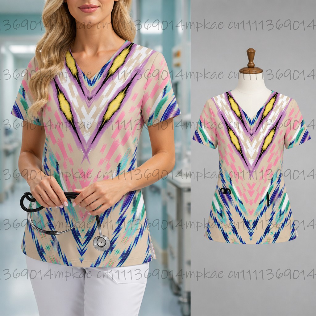 Neues Damen-T-Shirt mit V-Auss – Medical Lab Uniform Bewertung und Preis